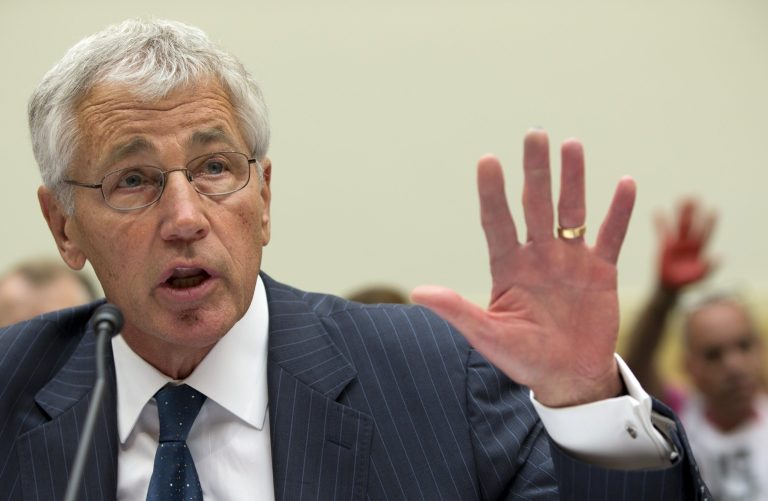Secretary of Defense Chuck Hagel testifies before a House Foreign Affairs Committee hearing on Syria response on Capitol Hill on Wednesday. (AP/Carolyn Kaster)
