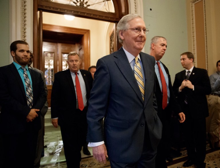 The statement by the influential insurance groups comes at a fragile time for the Senate bill. (AP Photo/J. Scott Applewhite)