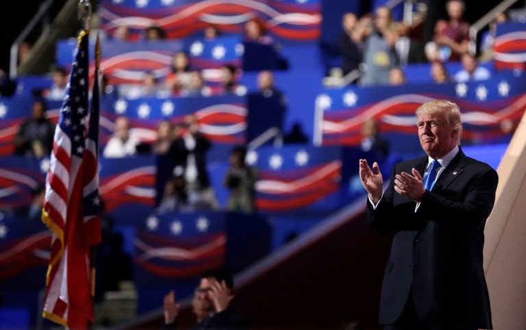 As they drive away grass-roots activists, Donald Trump and the GOP establishment may find that holding too firm to power is the best way to lose it. (AP Photo/John Locher)