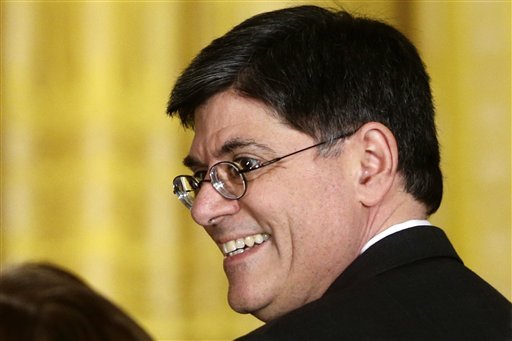 White House Chief of Staff Jack Lew is seated in the East Room of the White House in Washington, Monday, Jan. 7, 2013, before President Barack Obama announces his nominees for CIA Director and Secretary of Defense. (AP Photo/Charles Dharapak)