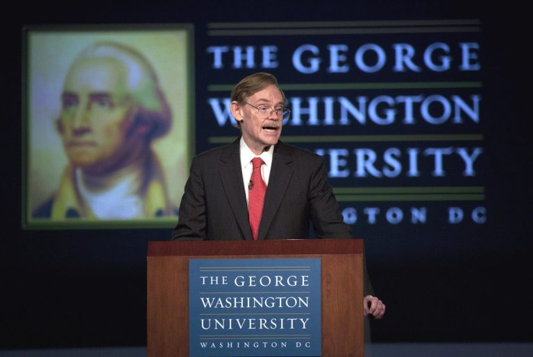 World Bank President Robert Zoellick delivers remarks on the changing world economy, Wednesday, Sept. 14, 2011, at George Washington University in Washington. 