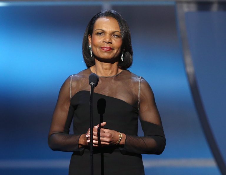 President Trump will meet with former Secretary of State Condoleezza Rice at the White House at 10 a.m. Friday. (Photo by John Salangsang/Invision for NFL/AP Images)