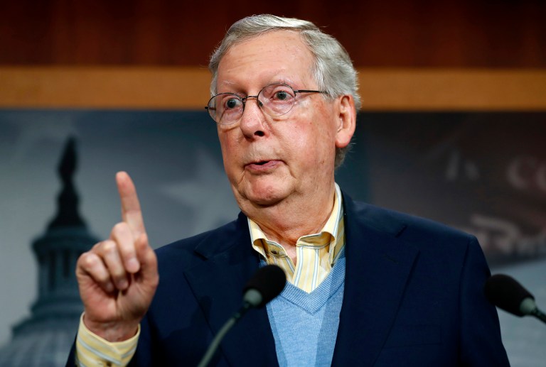McConnell argued that it is not unusual for a new president to seek an improved relationship with the Russians, citing former President George W. Bush's efforts upon taking office in 2000. (AP Photo/Alex Brandon)