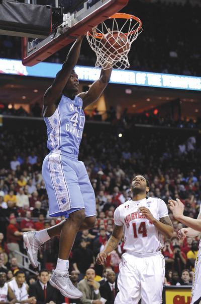 Nick Wass/AP
Harrison Barnes finished with 18 points as the Tar Heels rallied from a nine-point deficit in the second half to beat the Terps.
