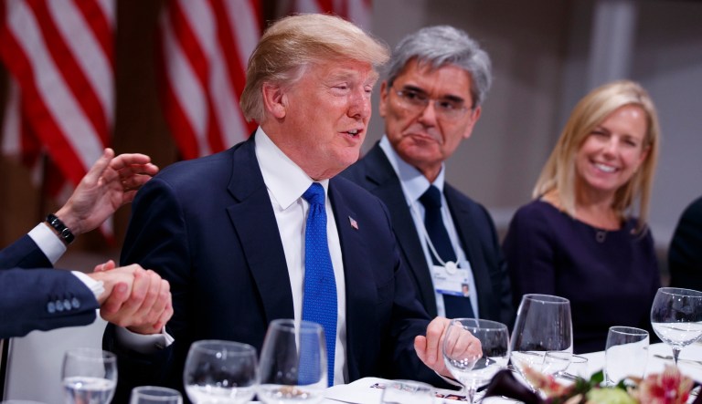 Onlookers had expected President Trump wouldn't find too many allies at the famously globalist World Economic Forum in Davos, Switzerland, this week. (AP Photo/Evan Vucci)