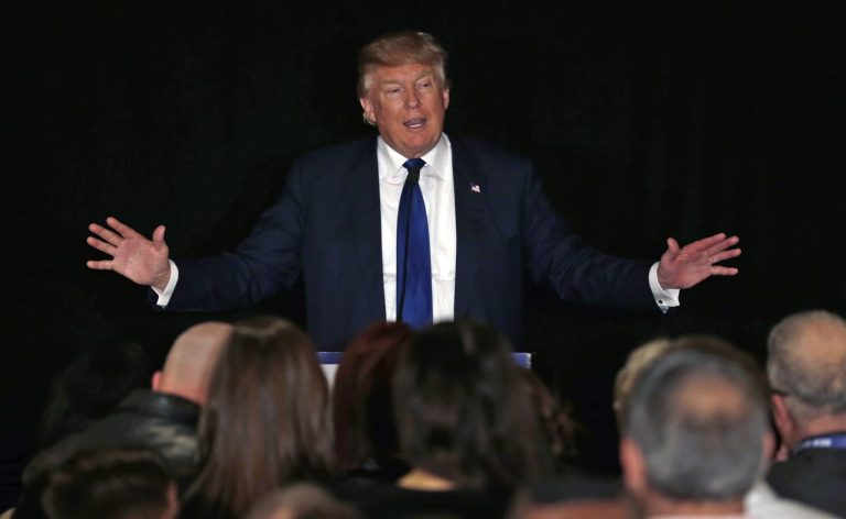 Republican presidential candidate Donald Trump himself acknowledged that at least some parts of his meeting with the New York Times was off the record. (AP Photo/Charles Krupa, File)