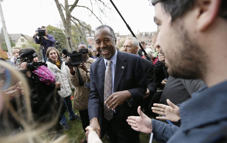 Ben CarsonÂ now leads Trump 31-22 percent among very conservative voters and is up 21 points among somewhat conservative voters in the Hawkeye State.Â (AP Photo)