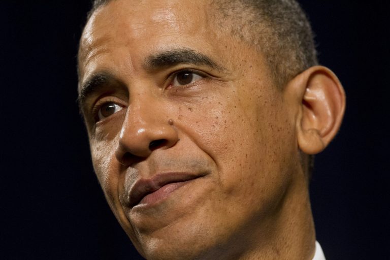 President Barack Obama pauses while speaking at the House Democratic Issues Conference in Cambridge, Md. Friday, Feb. 14, 2014. Opening a weekend trip to California, the president Barack Obama will offer millions in federal aid for the drought-stricken state, then hold an unusual West Coast meeting with Jordan's King Abdullah II, a key U.S. partner in the Middle East. (AP Photo/Jacquelyn Martin)