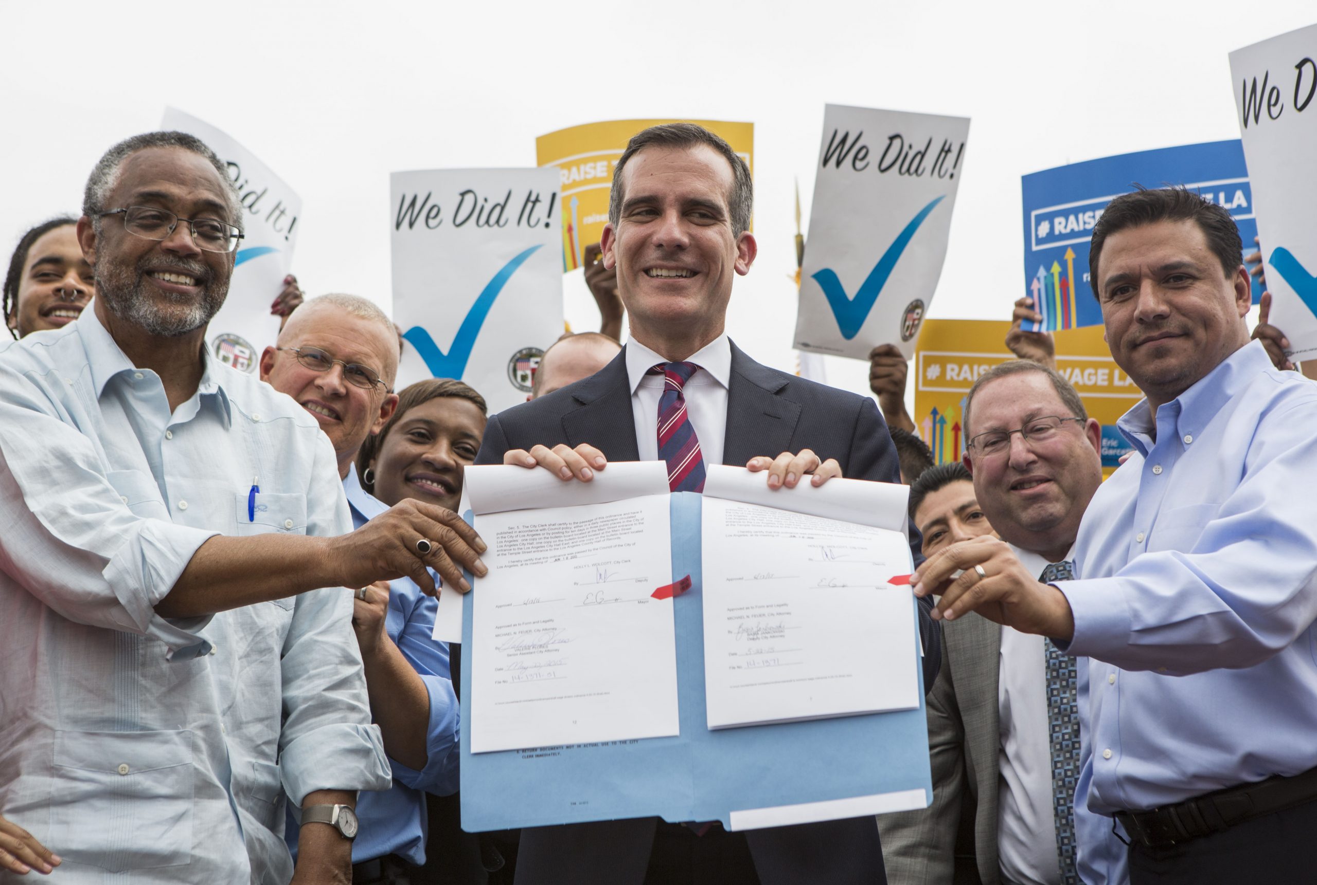 L.A. mayor hopes others do not adopt $15 minimum wage