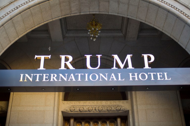 A man lit himself on fire outside the Trump International Hotel in Washington, D.C., and suffered burns over 10 percent of his body Tuesday. (AP Photo/Pablo Martinez Monsivais)