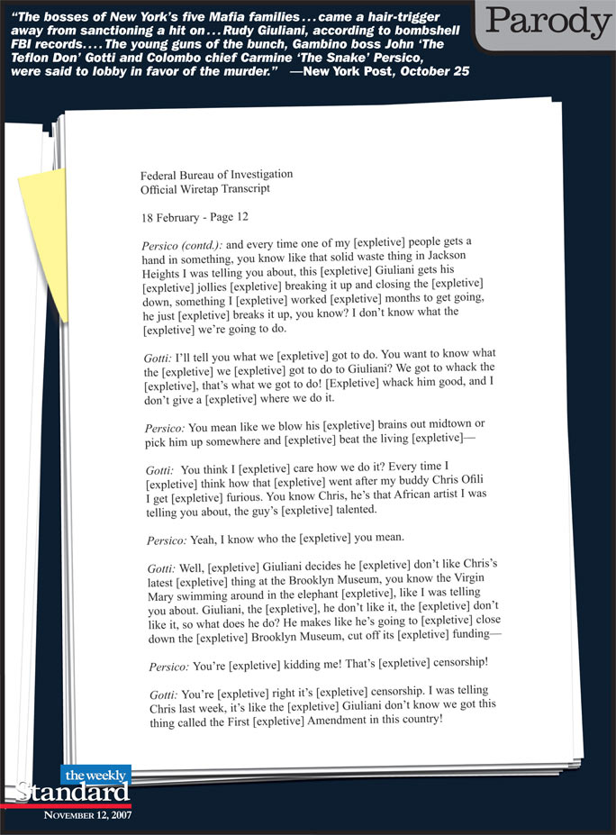 The mob contemplates a hit on America’s mayor.