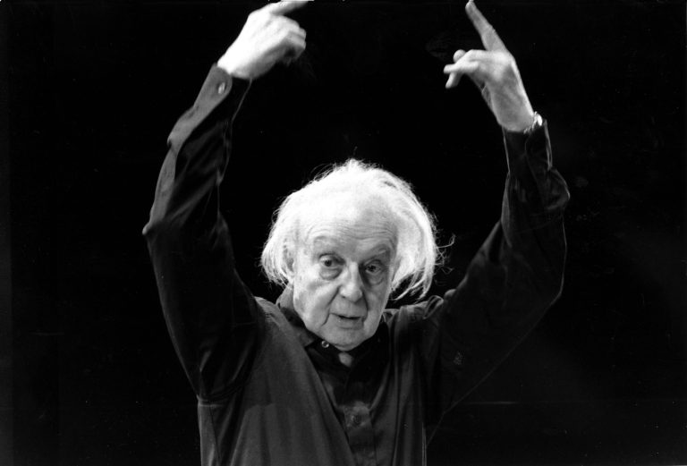   FILE - in this Jan. 25, 1968 file photo, conductor Leopold Stokowski rehearses in the Felt Room in Madison Square Garden in New York. A century after Leopold Stokowski (sto-KOV'-ski) took the reins of The Philadelphia Orchestra, a history detective set on his trail has tracked down rarely-seen correspondence and belongings of the conductor affectionately known as 