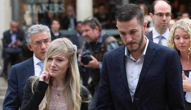 The parents of critically ill baby Charlie Gard are dropping their legal bid to send him to the United States for experimental treatment. (Jonathan Brady/PA via AP)