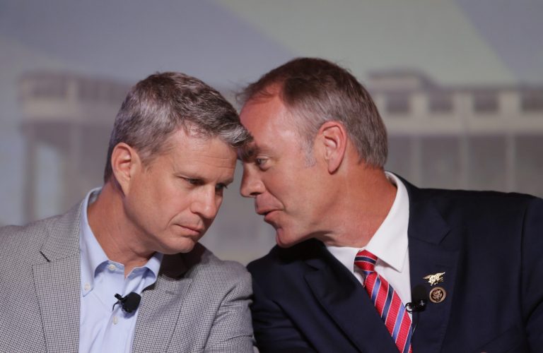 Zinke (right) is also considering ordering an investigation into the mission which left one special operator dead. (AP Photo/Carlos Osorio)