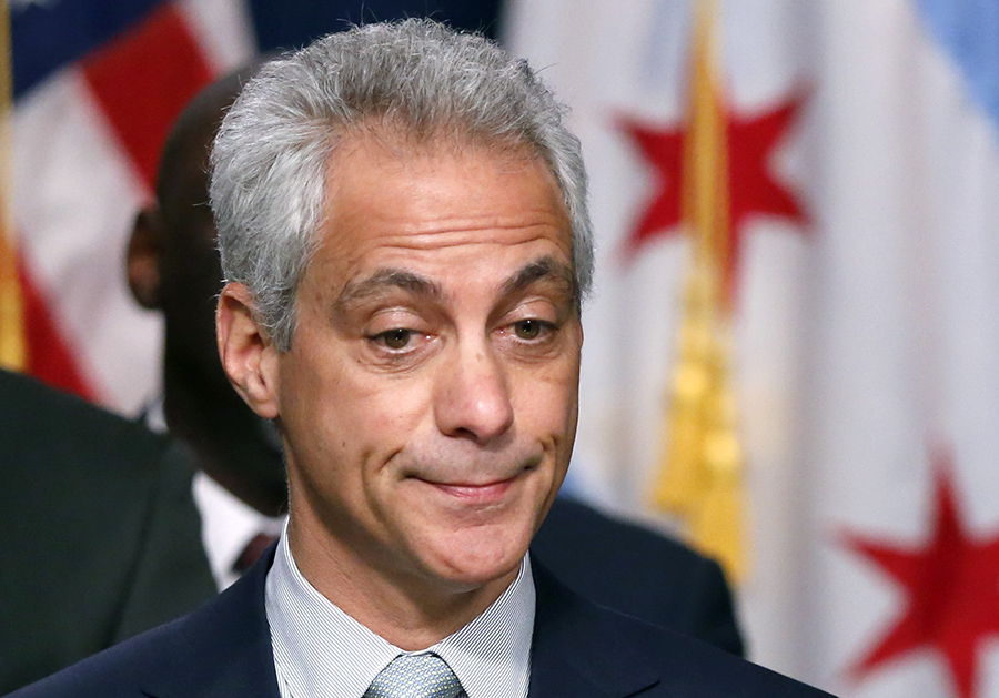 Protesters gather outside Emanuel’s house after release of shooting video