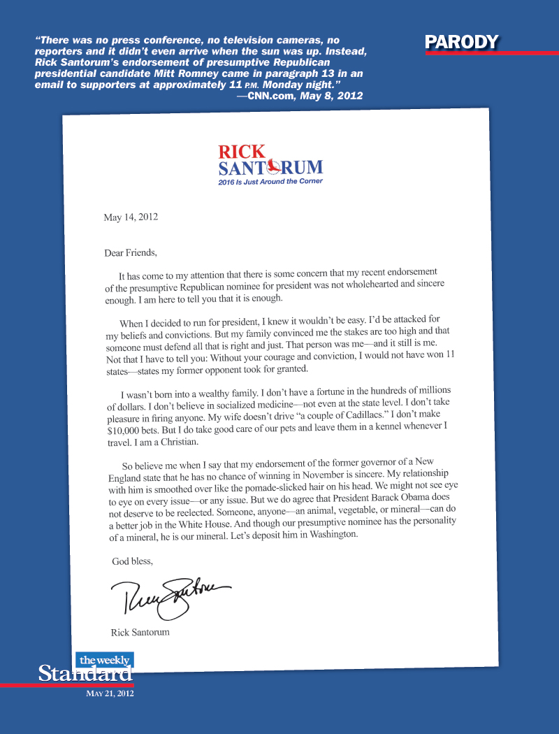 A (slightly more) enthusiastic endorsement.