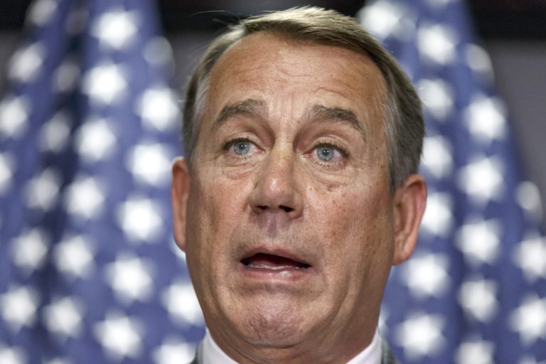 House Speaker John Boehner of Ohio meets with reporters on Capitol Hill in Washington, Tuesday, June 24, 2014. Boehner said he's 