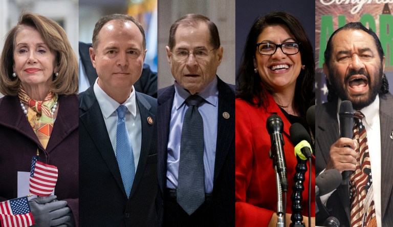 Nancy Pelosi, Adam Schiff, Jerry Nadler, Rashida Tlaib, Al Green