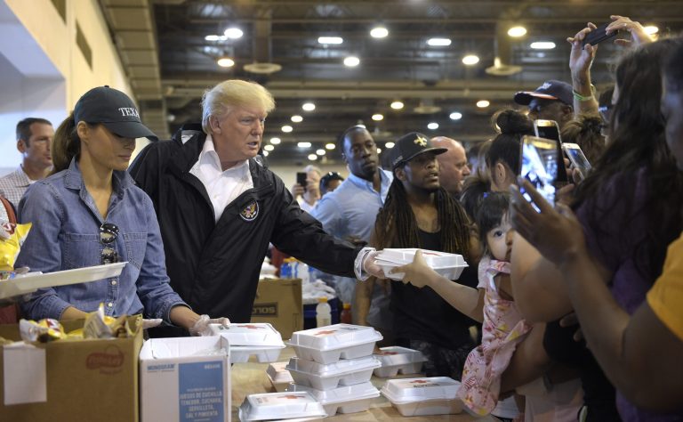 President Trump made good on his promise to donate $1 million to Harvey relief efforts, according to a report Saturday. (AP Photo/Susan Walsh)