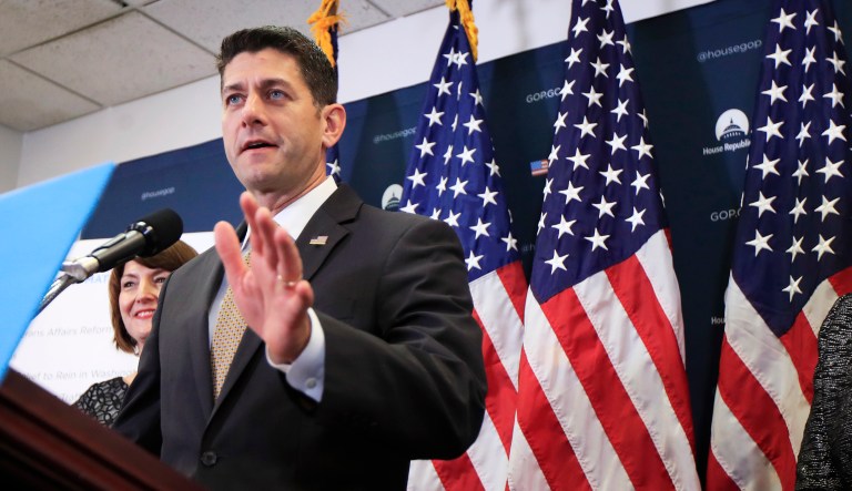 A political nonprofit aligned with House Speaker Paul Ryan on Wednesday launched a $2.5 million advertising campaign to urge Republicans to support tax reform legislation. (AP Photo/Manuel Balce Ceneta)