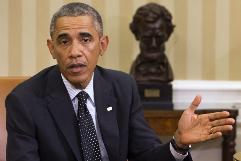 FILE - In this Oct. 22, 2014 file photo, President Barack Obama speaks in the Oval Office of the White House in Washington. (AP Photo/Jacquelyn Martin, File)