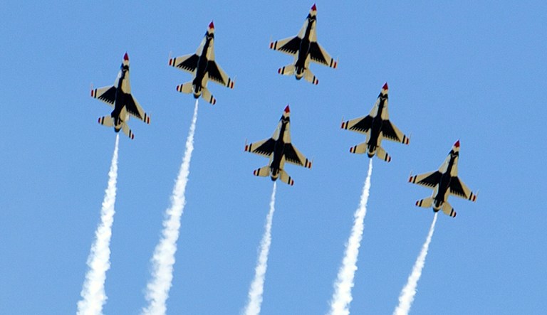 Brig. Gen. Jeannie Leavitt, 57th Wing Commander, terminated the U.S. Air Force Air Demonstration Squadron commander on Nov. 20 at the end of the group's season. (AP Photo/Pablo Martinez Monsivais)