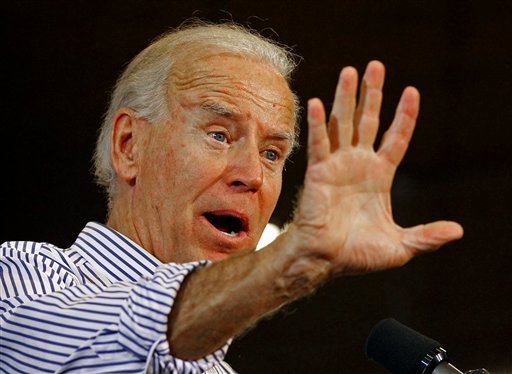 FILE - In this Oct. 2, 2012 file photo, Vice President Joe Biden speaks in Asheville, N.C. Four years ago, Biden was careful not to appear overly aggressive in his vice presidential debate with Sarah Palin, then a newcomer to the national stage. Now, as he prepares to debate Paul Ryan, a 14-year House veteran and the top Republican budget writer, Biden is less concerned about looking like a bully.  (AP Photo/Chuck Burton, File)