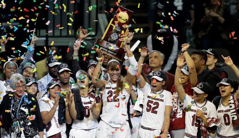 Eighteen college championship teams are attending an event Friday with President Trump. (AP Photo/Eric Gay, File)