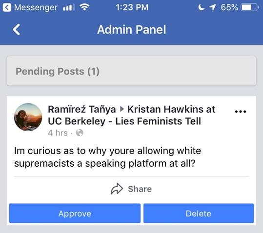 Berkeley Pro-Life Facebook Screenshot