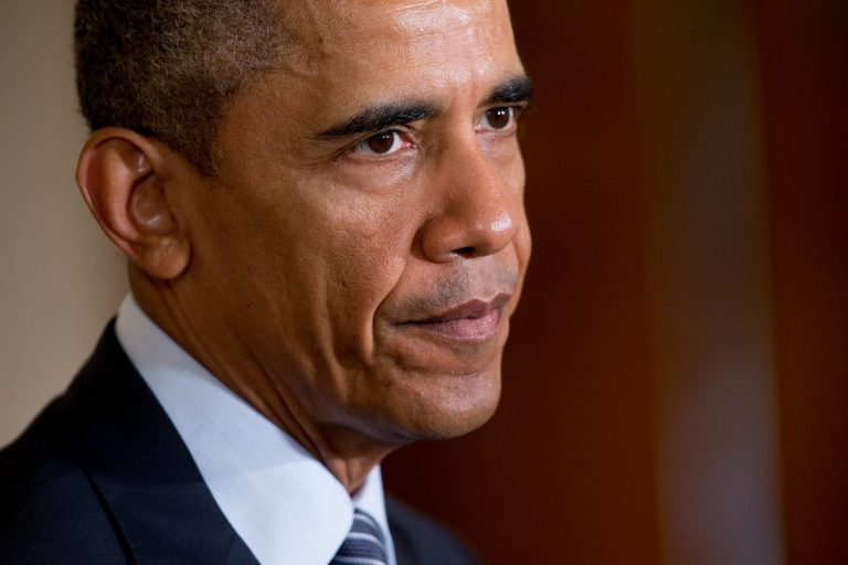 President Barack Obama speaks about his Clean Power Plan, Monday, Aug. 3, 2015, in the East Room at the White House in Washington. The president is mandating even steeper greenhouse gas cuts from U.S. power plants than previously expected, while granting states more time and broader options to comply. (AP Photo/Andrew Harnik)