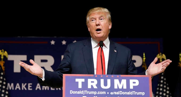 Trump took heat Sunday on issues ranging from white supremacist endorsements to allegations of mob ties. (AP Photo/Charlie Neibergall)