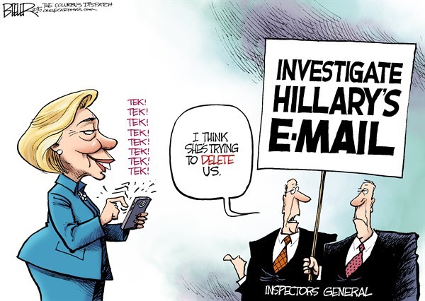 Editorial cartoon: Delete-happy Hillary