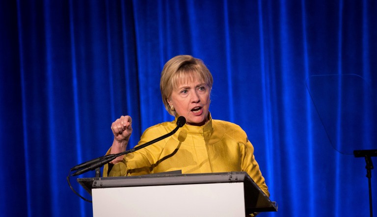 Imagine being so bitter about losing an election that you launch a publicity tour less than a year later to blame your loss on everyone but yourself. (AP Photo/Kevin Hagen)