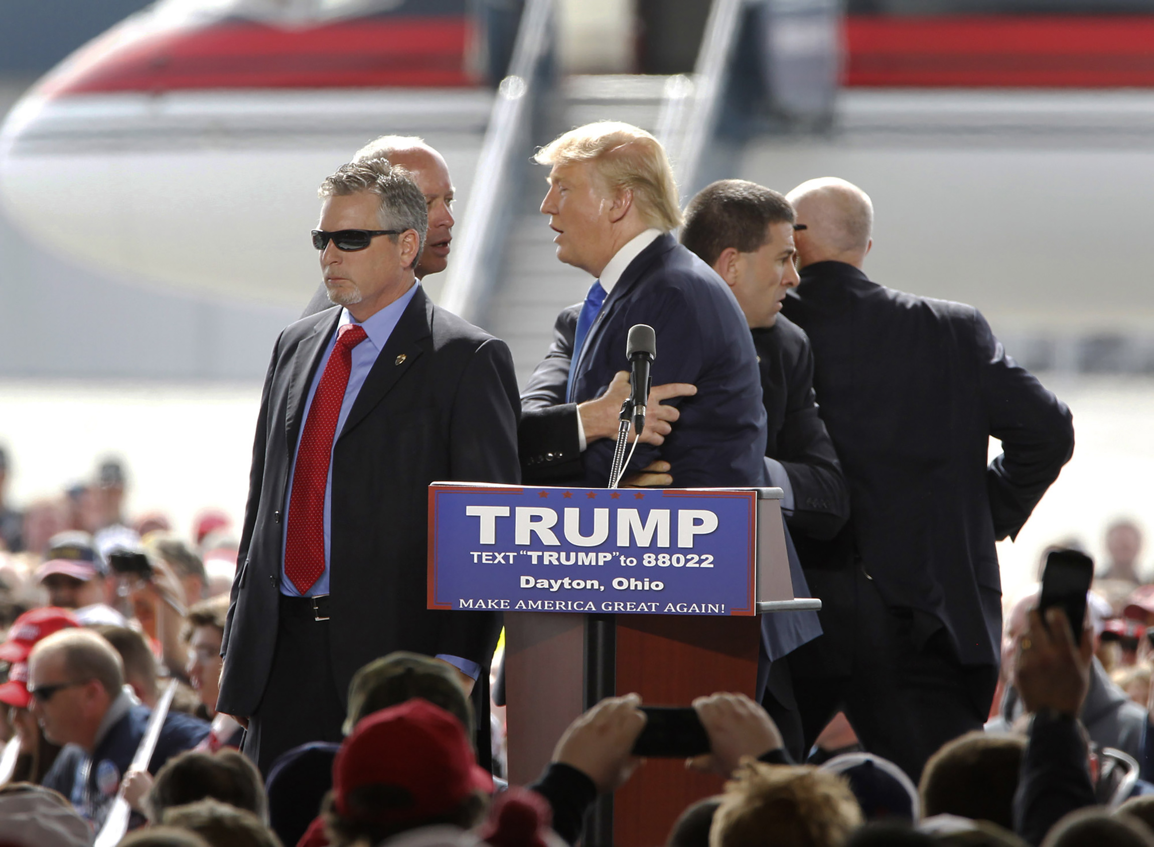 Trump says protester who rushed him has ISIS ties