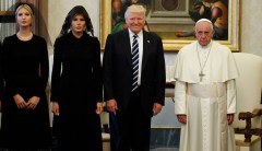 Melania, Ivanka Trump wear black veils to meet Pope Francis