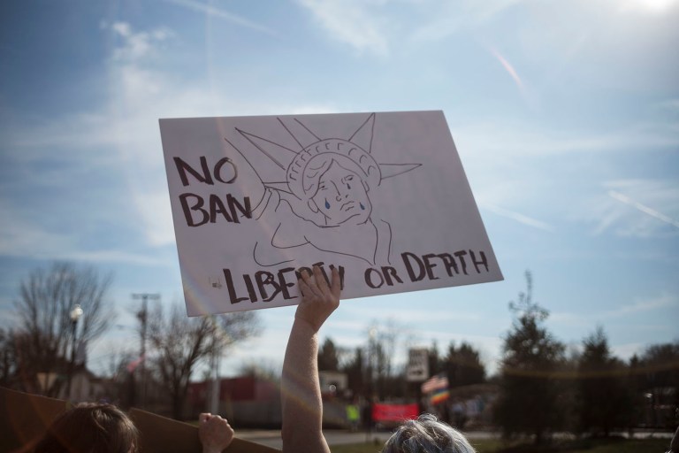 Oral arguments against the Trump administration's immigration ban were heard Tuesday in Washington State. (Jay Westcott/The News & Advance via AP)