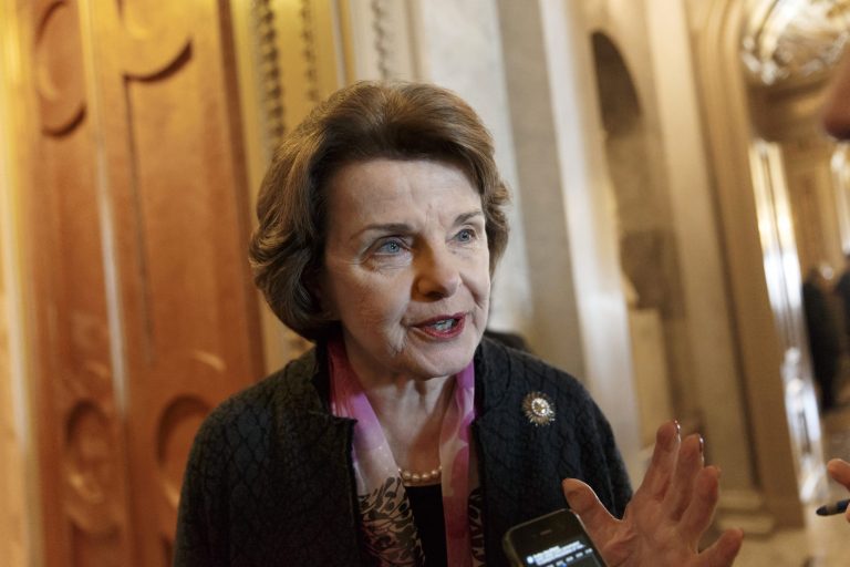 This March 27, 2014, file photo shows Senate Intelligence Committee Chair Sen. Dianne Feinstein, D-Calif. speaking on Capitol Hill in Washington. At the center of a hotly disputed Senate torture report is Americaâs biggest counterterrorism success of all: the killing of Osama bin Laden. The still-classified, 6,200-page review concludes that waterboarding and other harsh interrogation methods provided no key evidence in the hunt for bin Laden, according to congressional aides and outside experts familiar with the investigation. The CIA still disputes that conclusion. (AP Photo/J. Scott Applewhite, File)