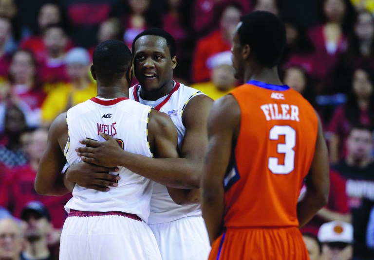 Patrick Semansky/AP
Maryland swingman Dez Wells is averaging 14.7 points per game on the road for the Terps.