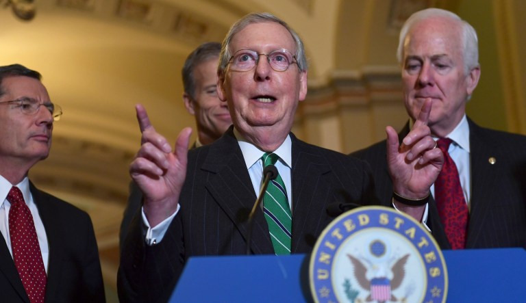 In other words, Senate Republicans aim to make the tax credits available much further up the income spectrum, allowing even rich families to claim them. (AP Photo/Susan Walsh)