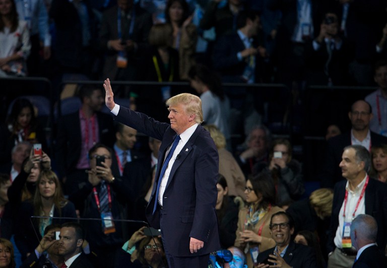 Trump garnered 49 percent of conservative voters' support in February, but slipped two points to 47 percent. (AP Photo/Evan Vucci)