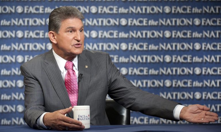   This photo provided by CBS News shows Sen. Joe Manchin, D-W.Va., speaking with Bob Schieffer as he appeared on 