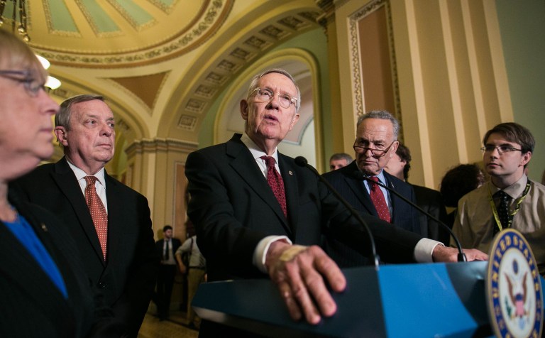 Democratic leaders said they don't trust the GOP to negotiate in good faith on the remaining domestic spending bills if they agree to the military spending separately. (Graeme Jennings/Washington Examiner)