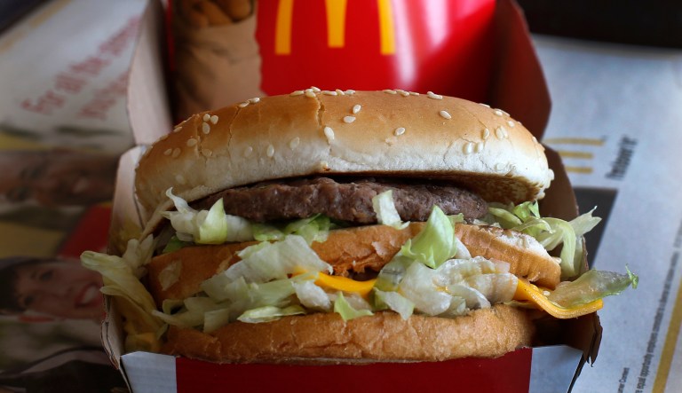 President Trump's standard dinner from McDonalds included two Big Macs, two Filet-o-Fish sandwiches, and a chocolate milkshake. (AP Photo/Gene J. Puskar, File)