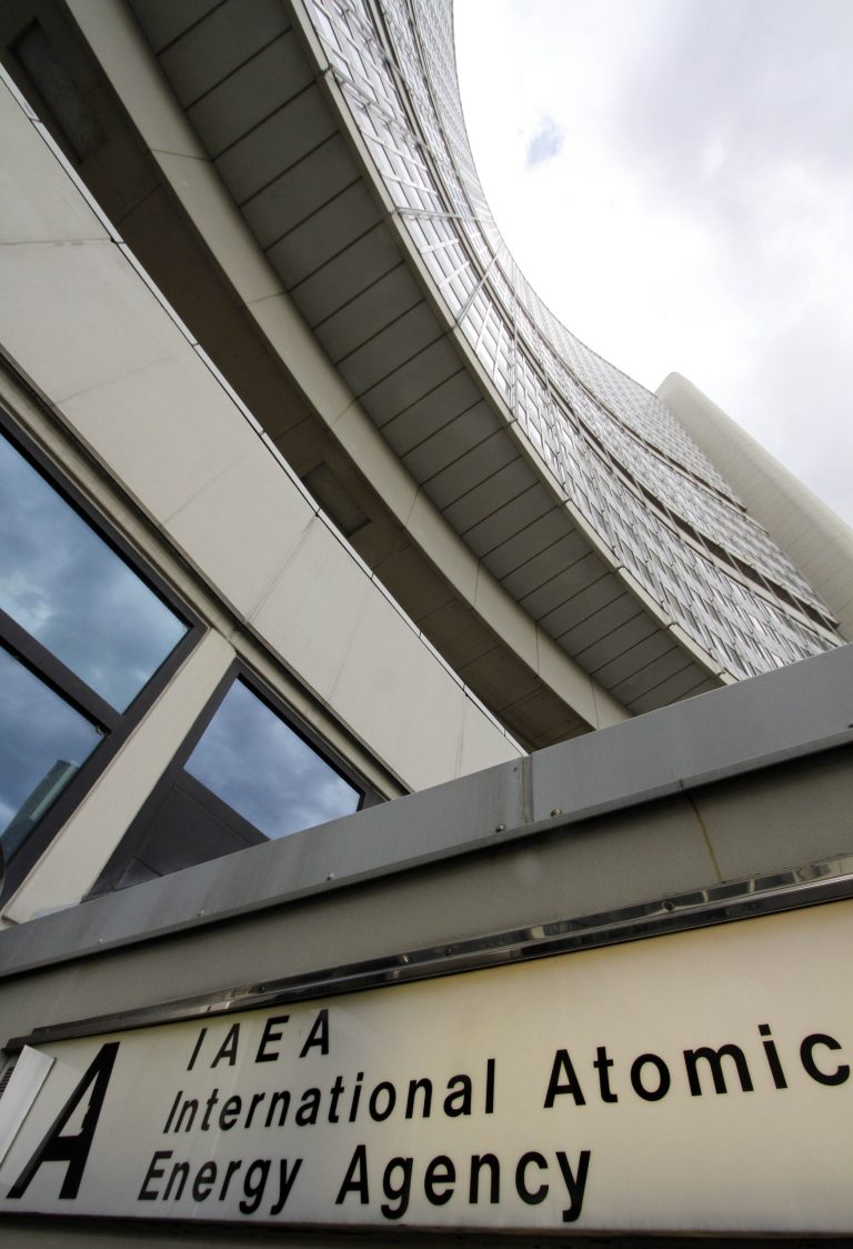   Outside view of the UN building with the International Atomic Energy Agency, IAEA, office inside, at the International Center, in Vienna, Austria, on Friday, June 8, 2012. The U.N. nuclear agency has started new talks with Iran aimed at getting access to what it suspects was the site of secret tests to make nuclear arms. (AP Photo/Ronald Zak)  