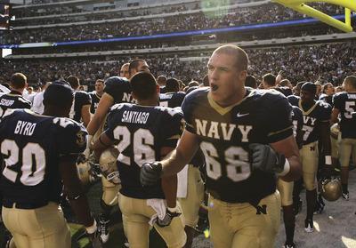 Nick Laham/Getty Images
As a three-year starter, Navy senior offensive lineman John Dowd has defeated Army(twice), Notre Dame(twice)and Air Force(twice)and has played in bowl games the last two years.