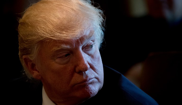 Trump missed much of Attorney General Jeff Sessions' testimony earlier Tuesday before the Senate Intelligence Committee. (AP Photo/Andrew Harnik)