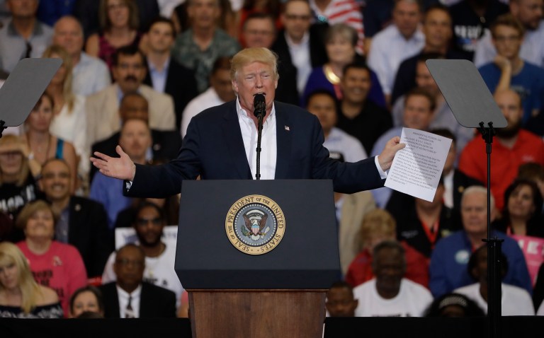 President Trump on Saturday floated the idea of his supporters gathering for a rally that would be 