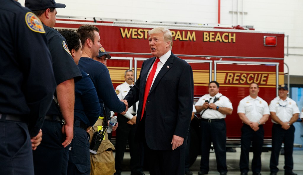 Trump visits first responders in West Palm Beach
