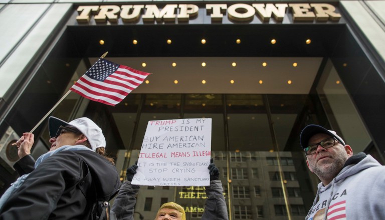 As recently as Friday, Trump stuck to his claim that Trump Tower had been wiretapped. (AP Photo/Mary Altaffer)