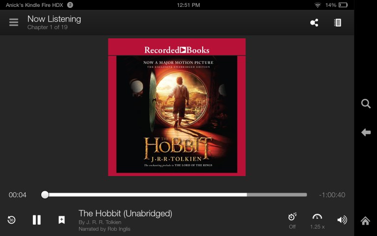 This screen shot taken from an Kindle Fire HDX shows 